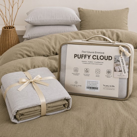 Комплект белья из муслина 01 "Puffy Cloud", размер 1.5