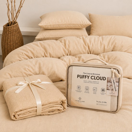 Комплект белья из муслина 03 "Puffy Cloud", размер 1.5